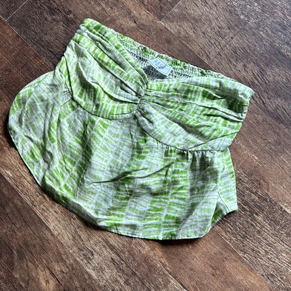 Sage The Label Bandeau style crop top green and white - Picture 2 of 4